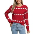 thumbnail image 2 of Heart Sweater for Women Valentine's Day Cute Crewneck Sweaters Casual Loose Lightweight Knit Pullover Jumper Tops Shermie, 2 of 6