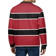 thumbnail image 4 of QHRMKOG Mens Polo Shirts Long Sleeve Loose Fit Striped Polo Shirt Casual Collared Golf Tshirt Fashion Pullover Tops Red L, 4 of 6