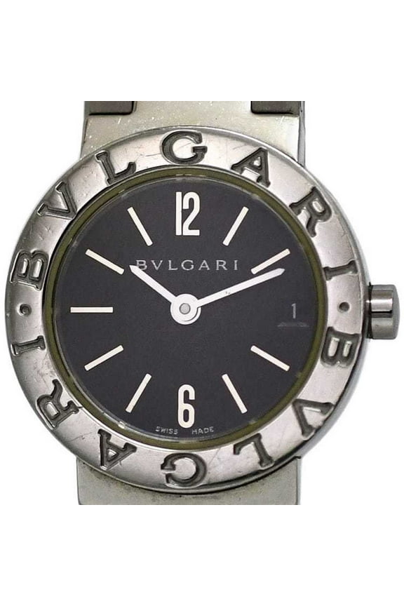 Pre-Owned Bvlgari Watch f-21814 Black Silver BB23SS Ladies SS Quartz BVLGARI Dial... (Good)