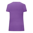 thumbnail image 4 of Tittly T Shirts for Women Spring Tops for Women Short Sleeve Womens Tops 2025 Spring Neck Casual Print Tunic T Shirts Womens Tops Tshirts Shirts Basic Tees Purple L, 4 of 5
