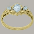 thumbnail image 3 of LBG British Made 10k Yellow Gold Natural Aquamarine Womens Engagement Ring - 33 size options - Size 4.5, 3 of 9