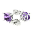 thumbnail image 2 of 4 ct Push-Back Stud Earrings for Women | 8.0mm Round Cut Simulated Alexandrite | 18K White Gold, 2 of 5