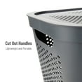 thumbnail image 5 of Mind Reader 60L Slim Laundry Hamper, Clothes Basket, Lid, Ventilated, Plastic, Set of 2, Gray, 5 of 10