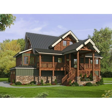 001-3716: Mountain Vacation rental 2 Bed, 3 Bath Luxury Home Plan, 2513 Sq Ft: Full Blueprints with License to Build by Home Plan Marketplace - Lesuto