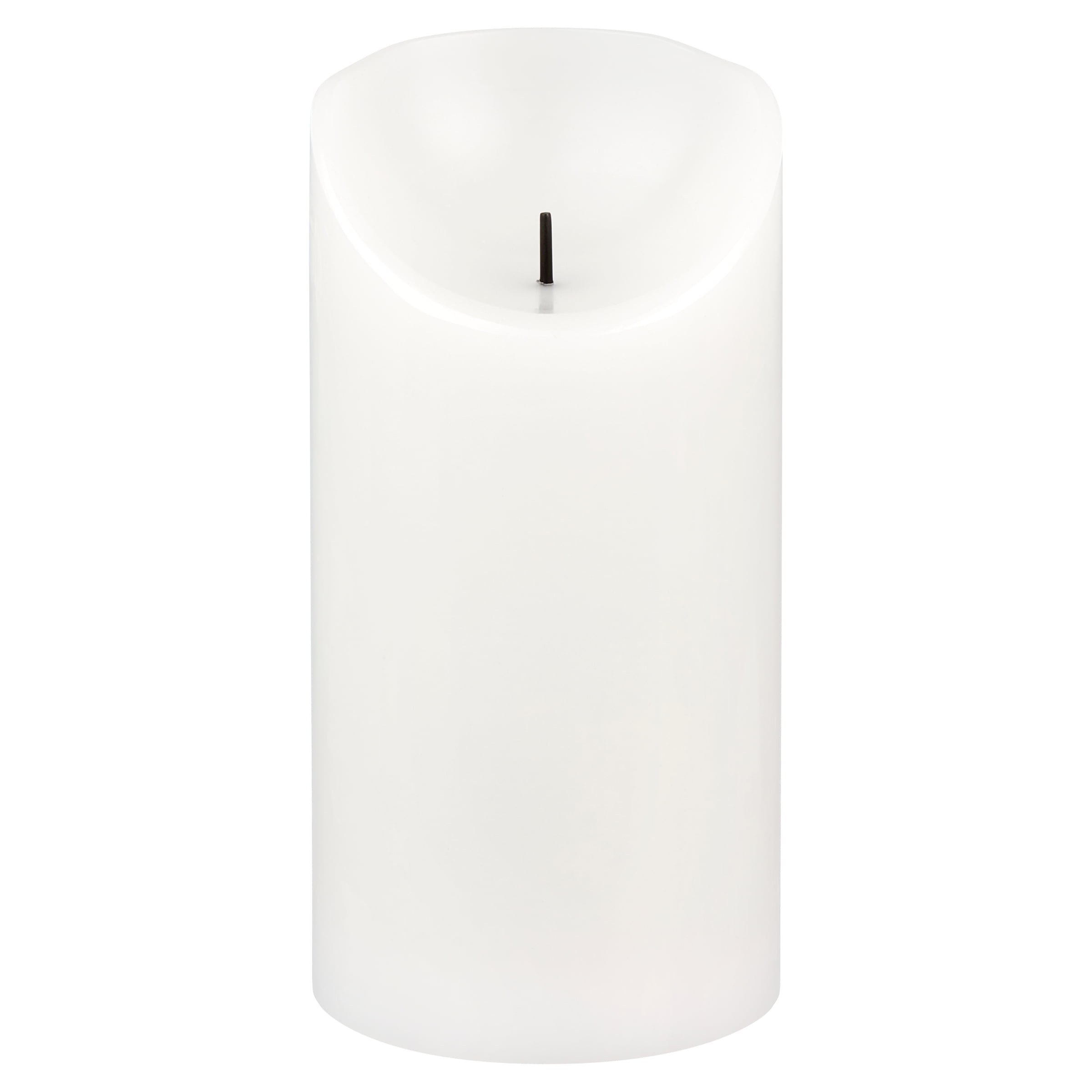 (2 pack) Mainstays Unscented Flameless LED Pillar Candle, White Body, 3 x 6 in