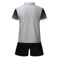 thumbnail image 2 of pxiakgy suits for men short shirts 2-piece summer menâs pants & beach sleeve sets printed shorts men suits & sets men suits grey + xl, 2 of 5