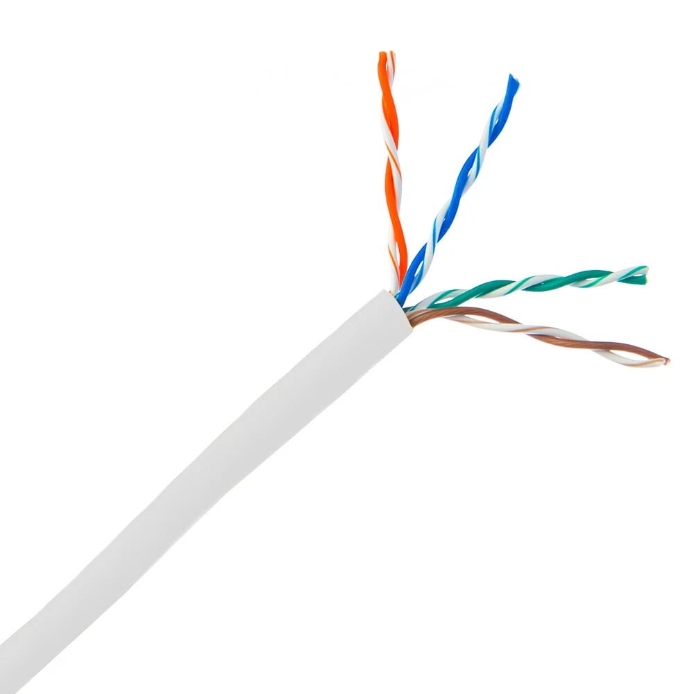PHATSAT CAT5e Ethernet Cable, Solid Copper 24AWG UTP, EZ RJ45 Pass-Through Connector with Boot, High-Speed LAN, UL ETL, Made in USA (12 ft, white)