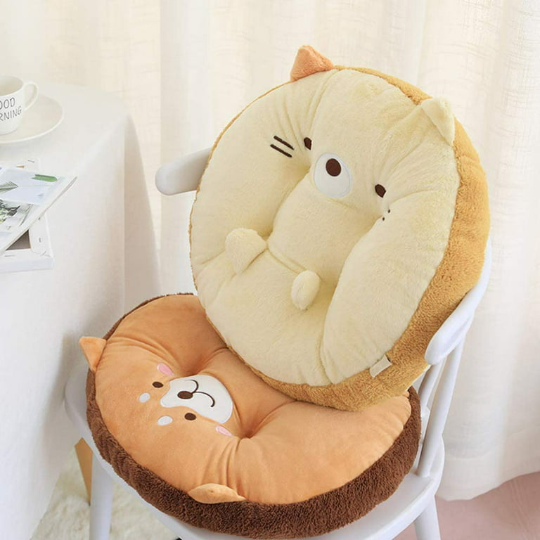 DanceeMangoo Cute Animal Seat Cushion, Round Cartoon Chair Pads,  Multi-Styles Home Floor Cushion, Throw Pillows for Living Room, Cushion  Gifts for Girls Girlfriend (Bear) 