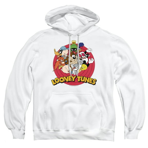 Looney Tunes Smaller Group Unisex Adult Pull-Over Heather Hoodie, X-Large, White