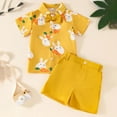 thumbnail image 2 of Gvdentm Baby Boy Easter Outfit Boys 2 Piece Outfits Print Short Sleeve Tee Shirt and Drawstring Shorts Set Yellow,2T, 2 of 9