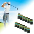 thumbnail image 3 of Férulas de hierro para golf Cola 12 Férulas de eje de palo de golf adaptador de punta de eje tapas Accesorios Azul Amarillo Negro, 3 of 7