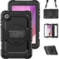 thumbnail image 3 of KOMI for Lenovo Tab M8 Case 4th Gen 2023 (TB-300FU) Case, with Screen Protector, Hand Strap, Shoulder Strap, Rotating Stand for Lenovo M8 8.0 Inch 2023 Release Black, 3 of 5