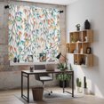 thumbnail image 5 of Teal Orange Eucalyptus Kitchen Curtains 63 Inch Length, Weeping Botanical Leaves Tiers Curtains for Living Room Berdoom Bathroom, Light Filtering Drapes Rod Pocket Window Treatment 2 Panels 42"Wx63"L, 5 of 8
