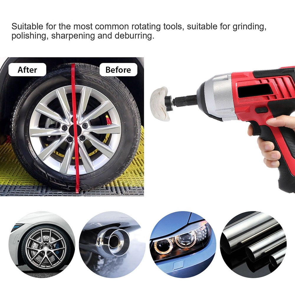 15Pcs Polishing Buffing Pads Kit Cloth Wheel Wool Wheel for Car Polishing Grinding