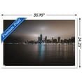 thumbnail image 3 of Cityscapes - Chicago, Illinois Skyline at Night Wall Poster, 22.375" x 34", Framed, 3 of 3