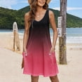thumbnail image 6 of biudgviw Casual Dresses for Women Gradient Print Summer Boho Beach Sundresses Loose V Neck Sleeveless Mini Tank Dress with Pocket, 6 of 6