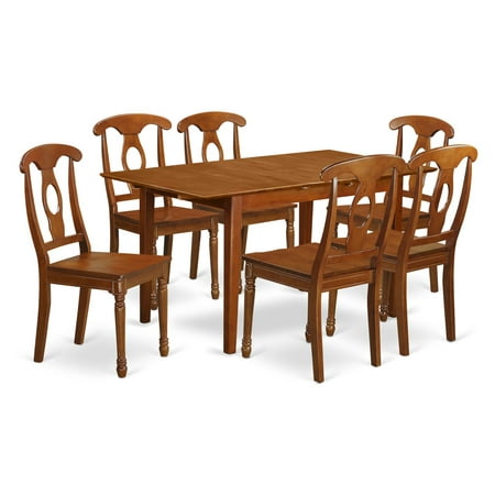 East West Furniture Picasso 7 Piece Keyhole Dining Table Set