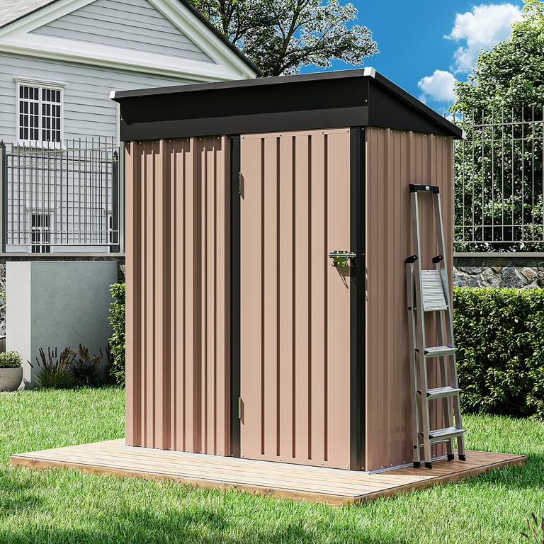 Bapipro 5' x 3' ft Outdoor Storage Shed with Base Frame, Garden