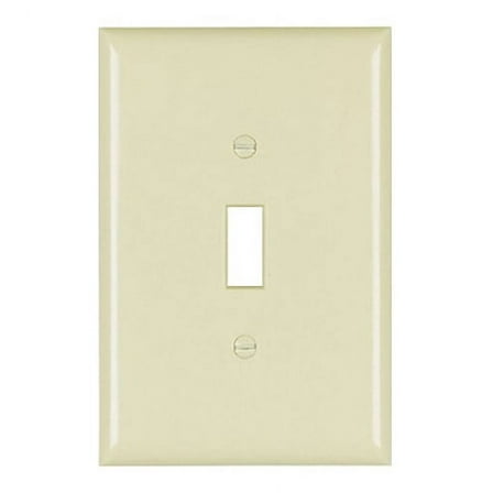 Pass & Seymour Legrand SPO1-I 1-Gang Toggle Switch Wall Plate, Jumbo Size, Thermoset Plastic, Ivory