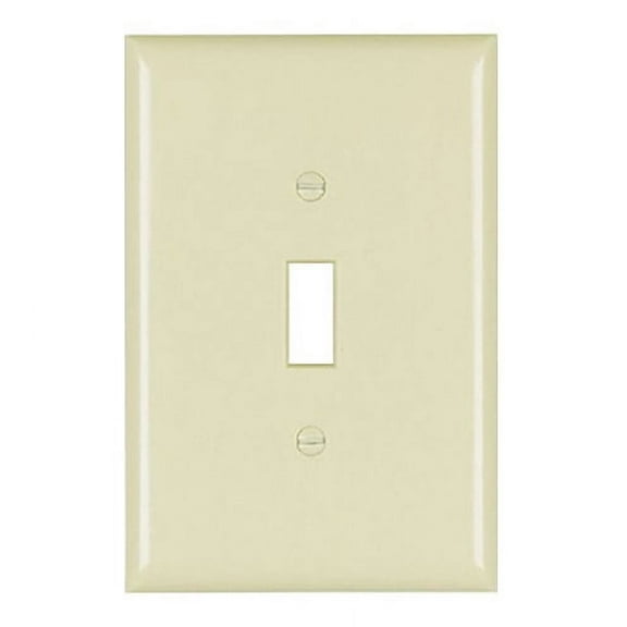 Pass & Seymour Legrand SPO1-I 1-Gang Toggle Switch Wall Plate, Jumbo Size, Thermoset Plastic, Ivory