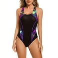 thumbnail image 5 of Sokhug Swimsuit One Piece Short Sleeved Zipper Surfing Diving Suit Bikini Set for Women, 5 of 6