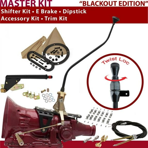 American Shifter 4L80E Shifter Kit 23 in. Swan E Brake Cable Clamp Trim Kit Dipstick for D2B4F