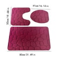 Wgmhea Toilet Mat 3 Piece Rock Memory Foam Bathroom Mat Set Flannel