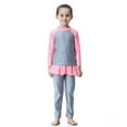 thumbnail image 3 of gcong Full Coverage Long Sleeve Rash Guard And Swim Shorts Sun Protective Swimwear for Girls UPF 50 Grey 6-7 Years, 3 of 8