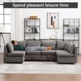 thumbnail image 6 of Bosmiller Modular Sectional Sofa, Convertible U Shaped Sofa Couch with Storage, 6 Seat Sleeper Sectional Sofa Set for Living Room, 6 of 7