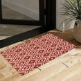 thumbnail image 6 of Washable Non-shedding European Retro Lattice Printed Floor Mat Non-slip Kitchen Bathroom Entrance Door Mat for High Traffic Areas, UKHBMC | C, Red, 6 of 8