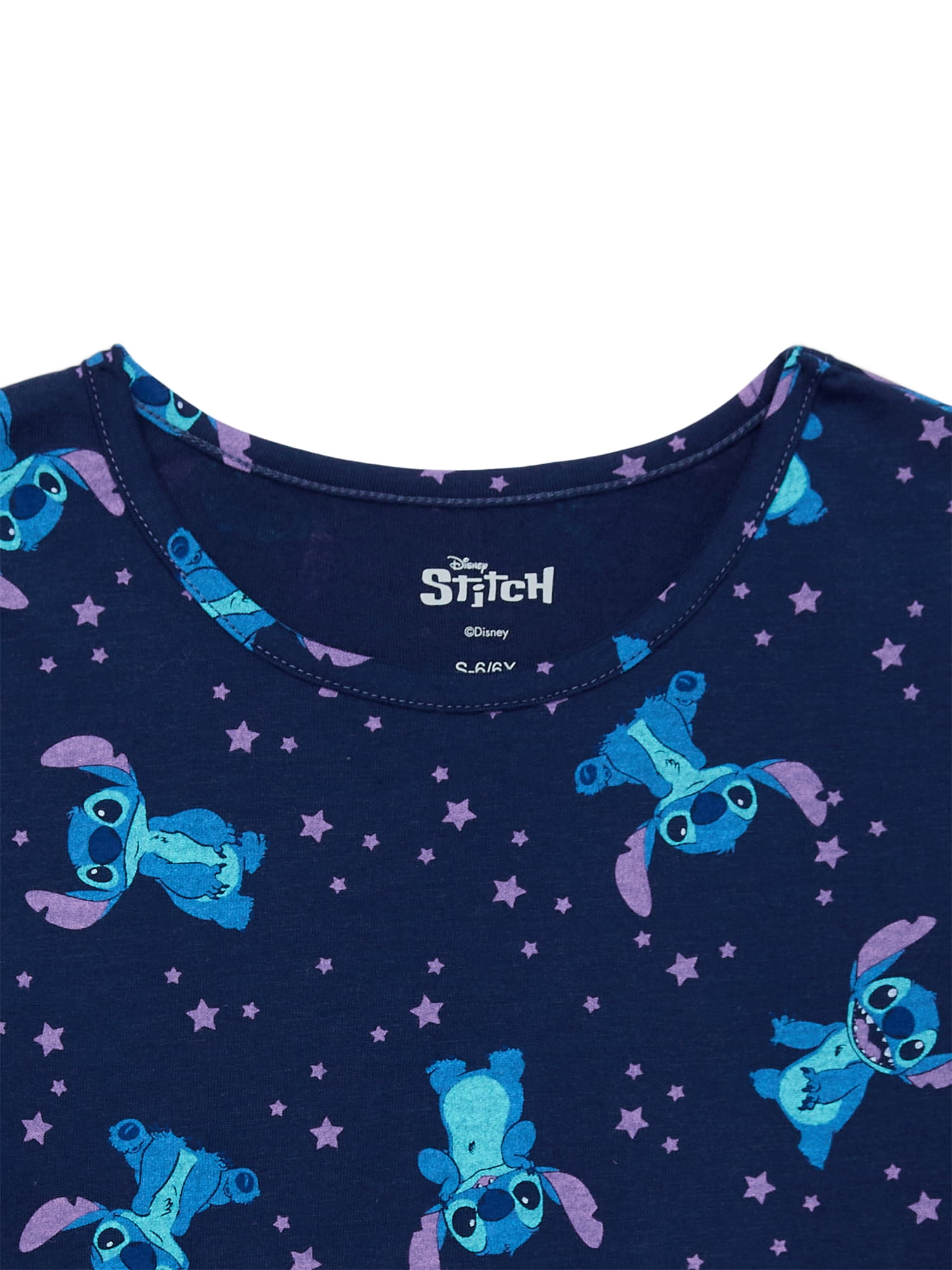 Stitch Girls Print Skater Dress with Long Sleeves, Sizes 4-16