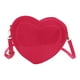 thumbnail image 1 of Bolso de hombro con forma de corazón, de piel sintética brillante, ajustable y desmontable. Rosa roja, 1 of 7