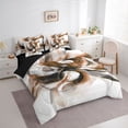 thumbnail image 2 of Homewish Brown Abstract 7-Piece Twin Bedding,Aesthetic Geometric Bedding Comforter Set,Black Reversible, 2 of 8