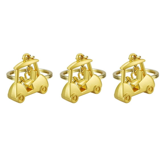 HAKIDZEL Golf Cart Ornaments Metal Pendant Golden 3pcs 1.2x1.1x0.4in