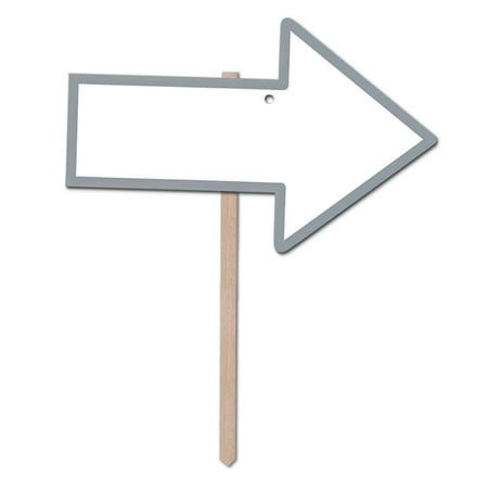 Beistle Blank Arrow Yard Sign With Silver Border White 3/Pack (54908)