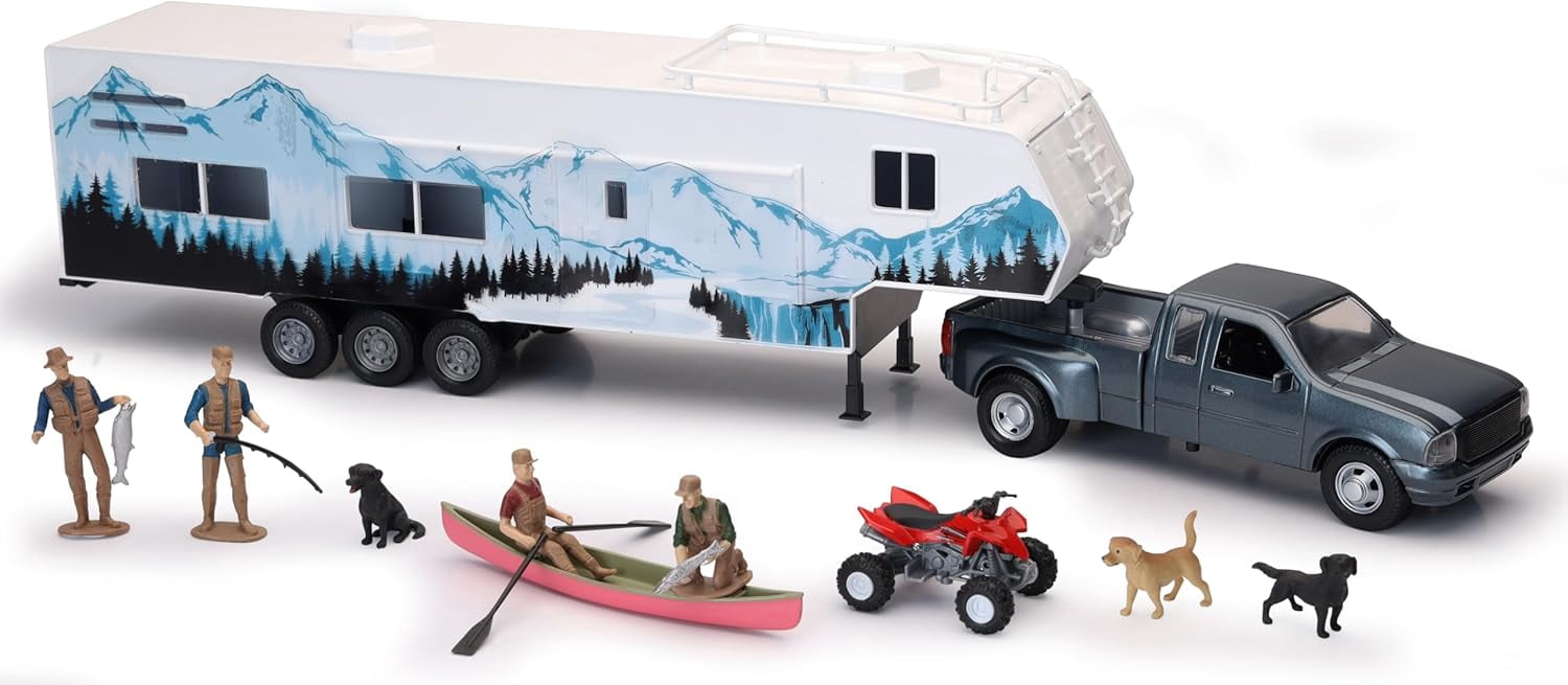 New Ray Toys: Kenworth Dump Truck, Flatbed Trailers & Kubota
