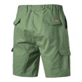 thumbnail image 4 of Abcnature Men's Athletic Shorts, Sports Gym Running Short Pants, Fashion Man Solid Elastic Waist Mid Waist Loose Pockets Bandage Shorts, Cargo Casual Hiking Shorts Army Green L, 4 of 4