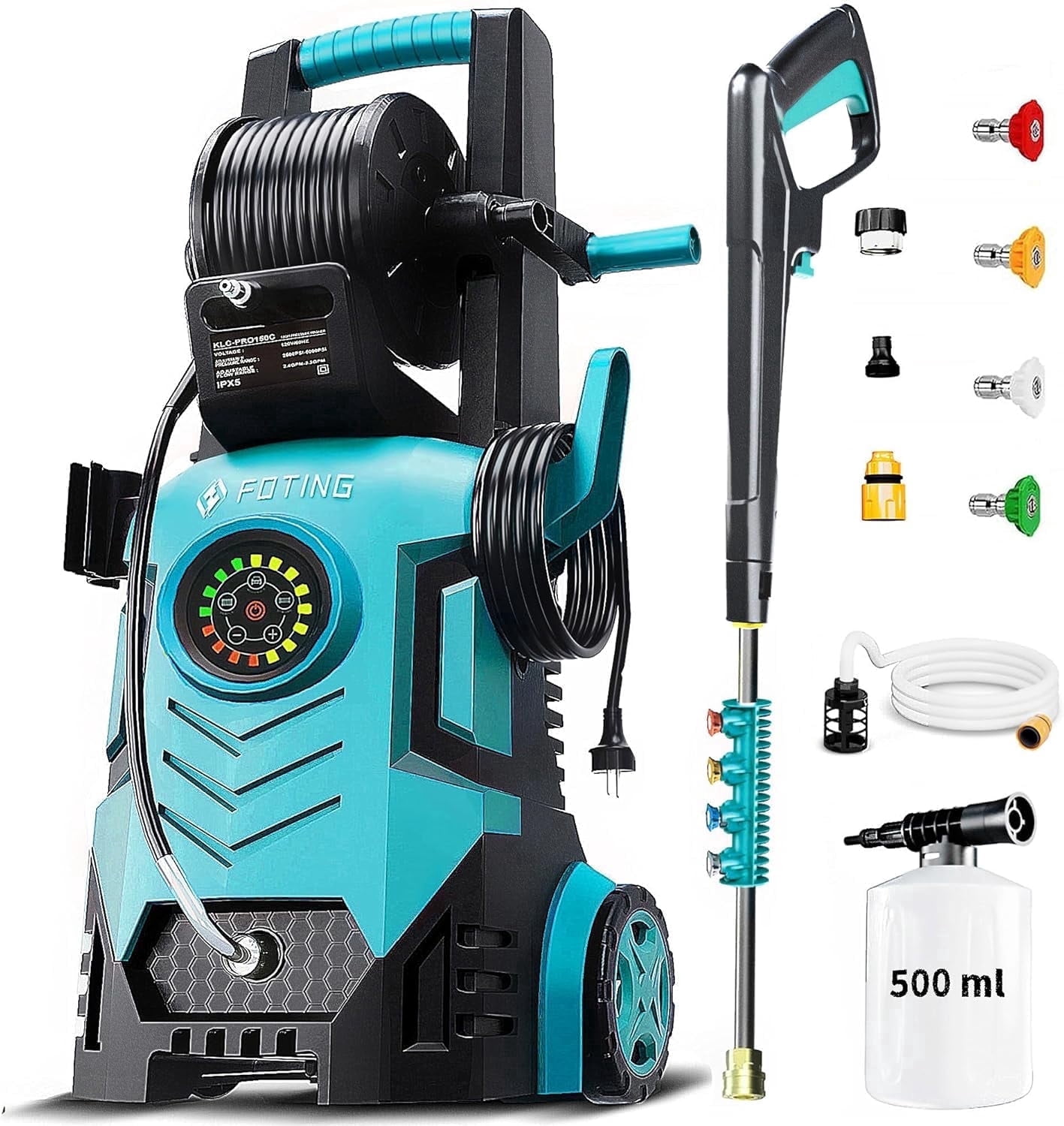 Zippi Hydro Cleaner Deluxe, High-Pressure Cleaning Gun, Foam Soap