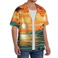 thumbnail image 2 of Honeii Tropical Sunset Paradise for Men's Short-Sleeved Button-Up Collared Shirt Featuring A Pocket, Perfect for Beach Vacations, And Travel Adventures.-4X-Large, 2 of 5