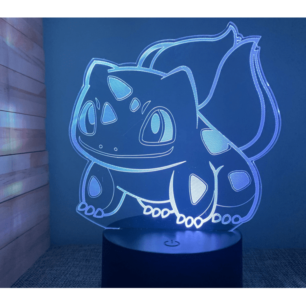 Anime Pokémon 3D veilleuse USB lampe de chevet tactile télécommande  créative cadeau lampe HH noir tactile 7 couleurs 