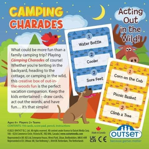 Camping Charades – A Family Fun Game for Acting Out in The Wild – Contains 110 Cards for 2 or More Teams Ages 6 and up