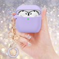 thumbnail image 3 of Apple Airpods 4 phone cases, new women's anti drop silicone iPod 4 earphones, wireless accessories, charging case, Airpods 4th generation girls' shiny keychain, earphone protective cover, 3 of 15