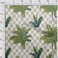 thumbnail image 3 of oneOone Cotton Cambric Dusty Green Fabric Tropical Geometrical Checkered Pattern Dress Material Fabric Print Fabric By The Yard 56 Inch Wide, 3 of 4