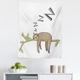 thumbnail image 1 of Sloth Tapestry, Arboreal Mammal Sleeping on Branch in Forest Lazy Mood Resting Relaxing Theme, Fabric Wall Hanging Decor for Bedroom Living Room Dorm, 5 Sizes, Grey Green Brown, by Ambesonne, 1 of 1