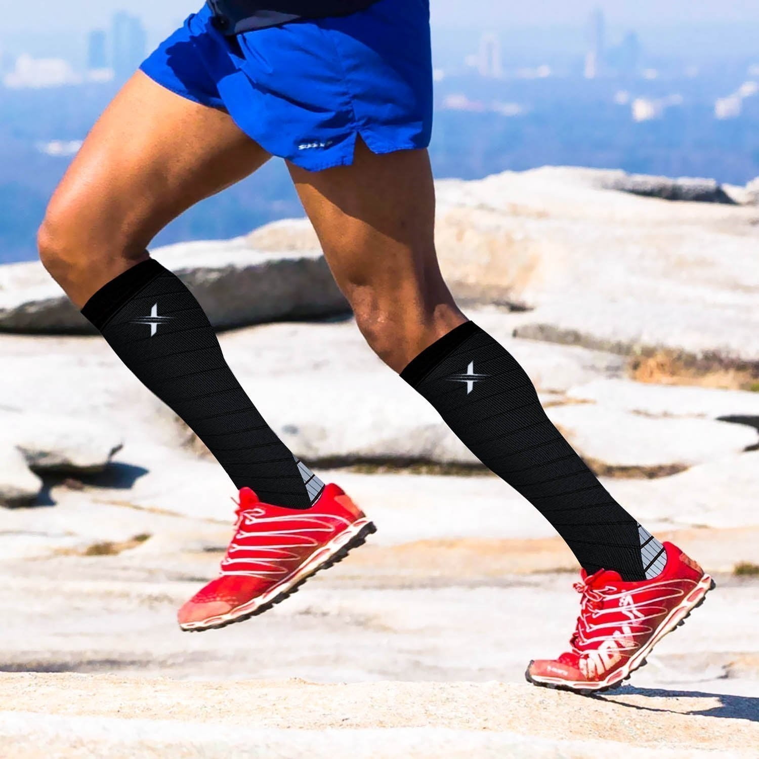 Extreme Fit Unisex Sports Breathable Knee-High Socks, Black (6 Pack)
