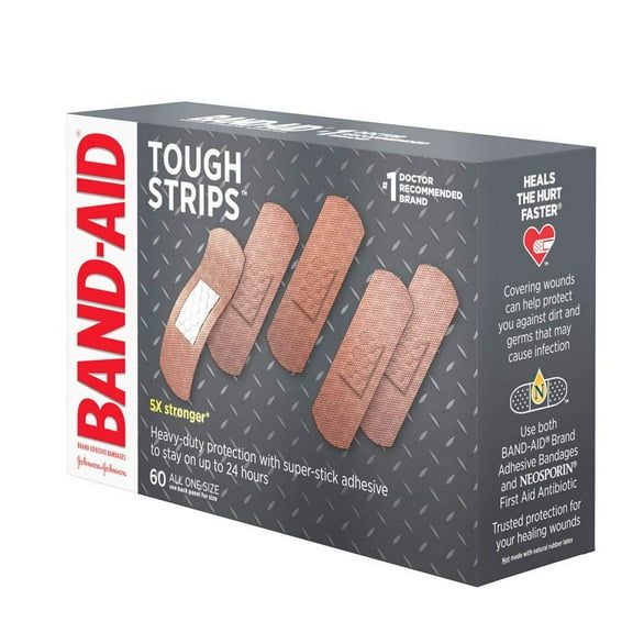 Band-Aid Brand Tough Strips Adhesive Bandage All One Size 60 ct, 2-Pack