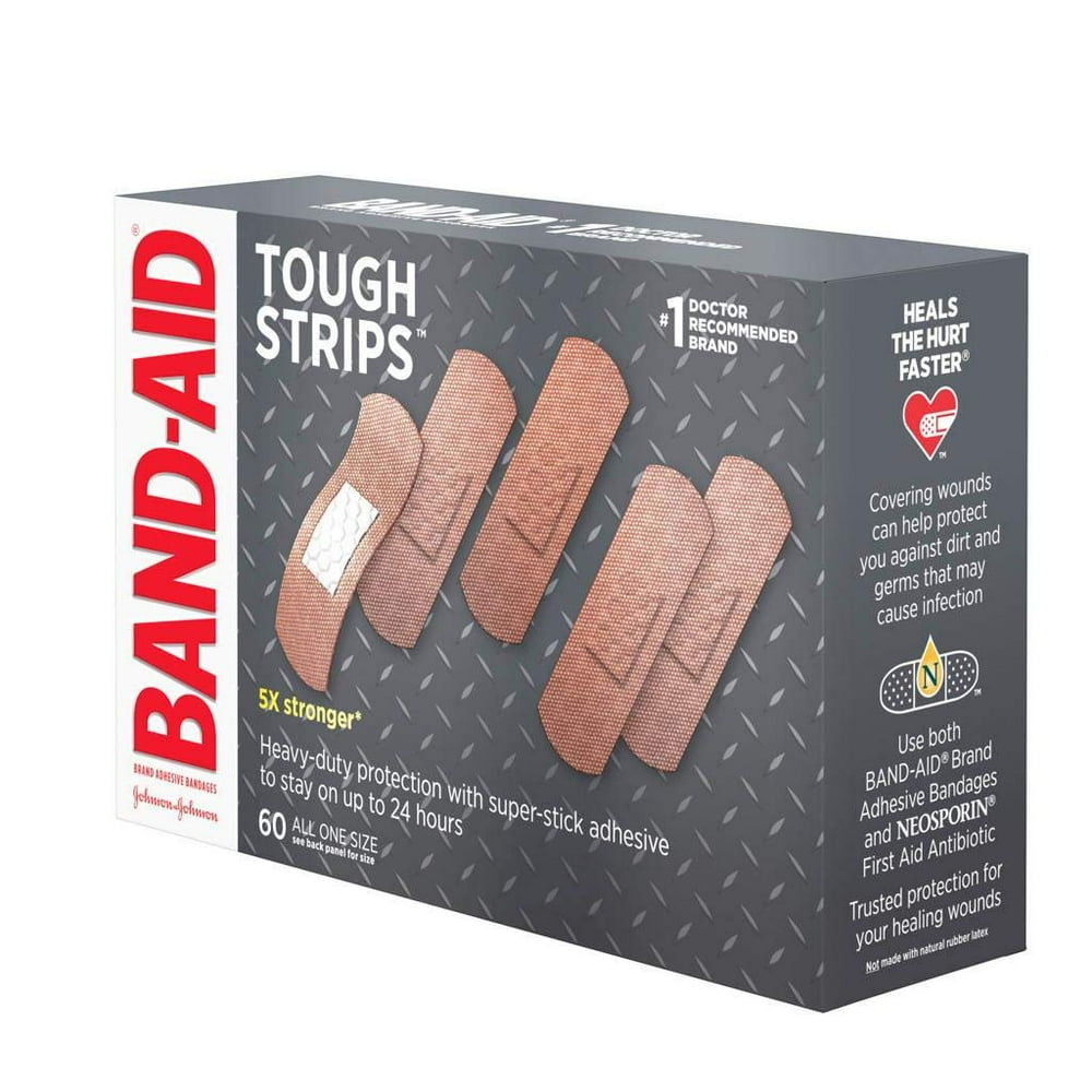 BANDAID Brand Adhesive Bandages Tough Strips, 60 Ea, 3 Pack Walmart