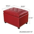 thumbnail image 4 of Joveco Ottoman de Rangement Élégant Banc Rectangulaire en Cuir PU Repose-Pieds (Rouge), 4 of 5