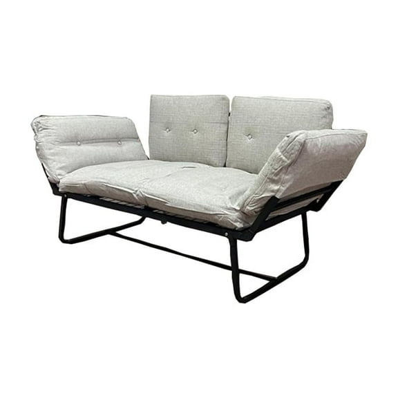 Sofas for Two, Violette Metal Frame Futon Love Seat, Small Couches, Two-Seater Sofas,