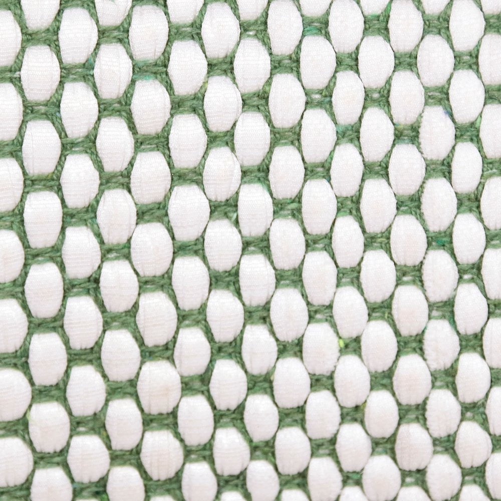 LR Home Ox Bay Hand-Woven Green/White Stripe Cotton Blend Pillow Cover